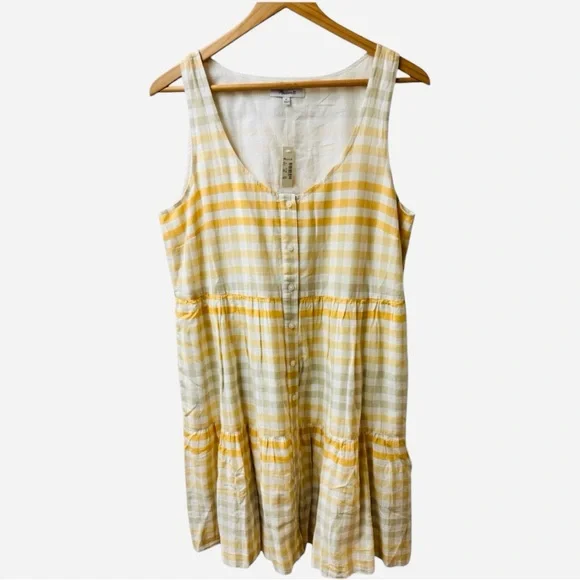 Madewell Button-Front Tiered Mini Dress